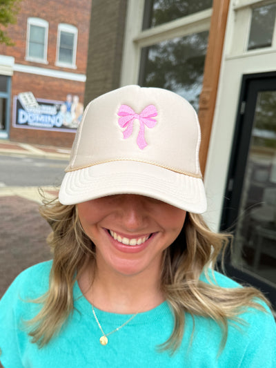 Embroidered Bow Trucker
