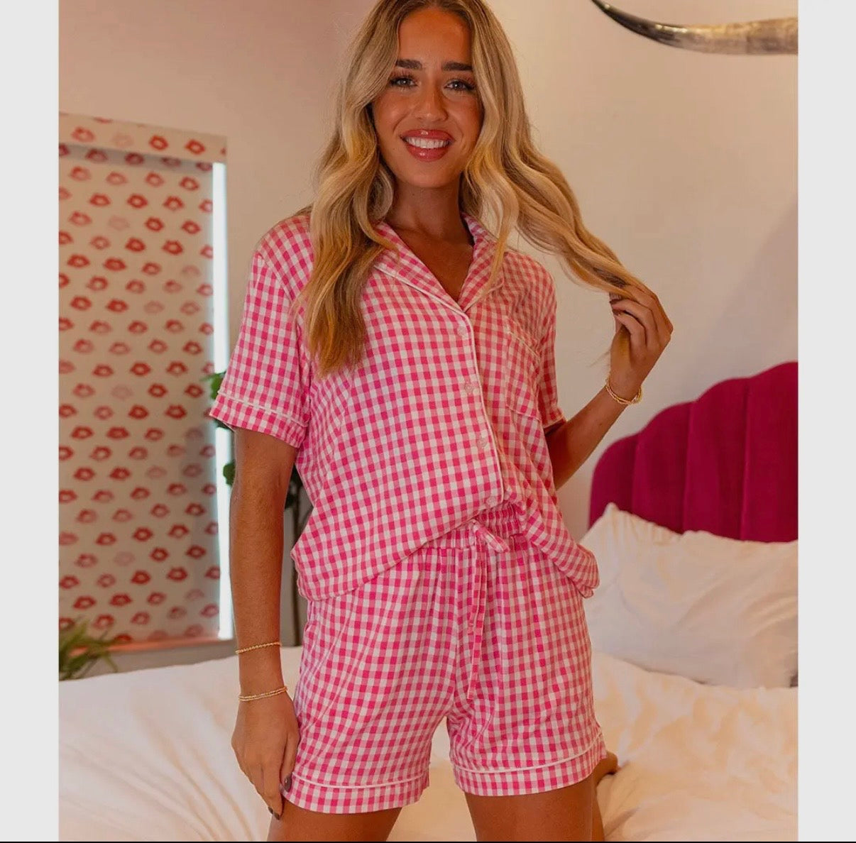 Pink Gingham LULU PJ's