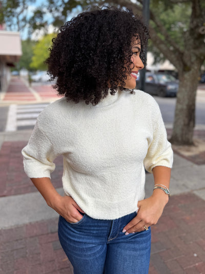 Crop Mock Neck Sweater