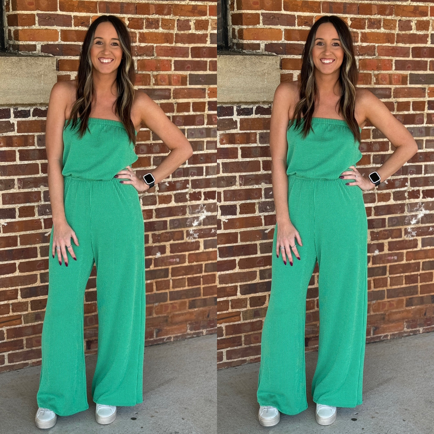 Strapless Ribbed Jumpsuit