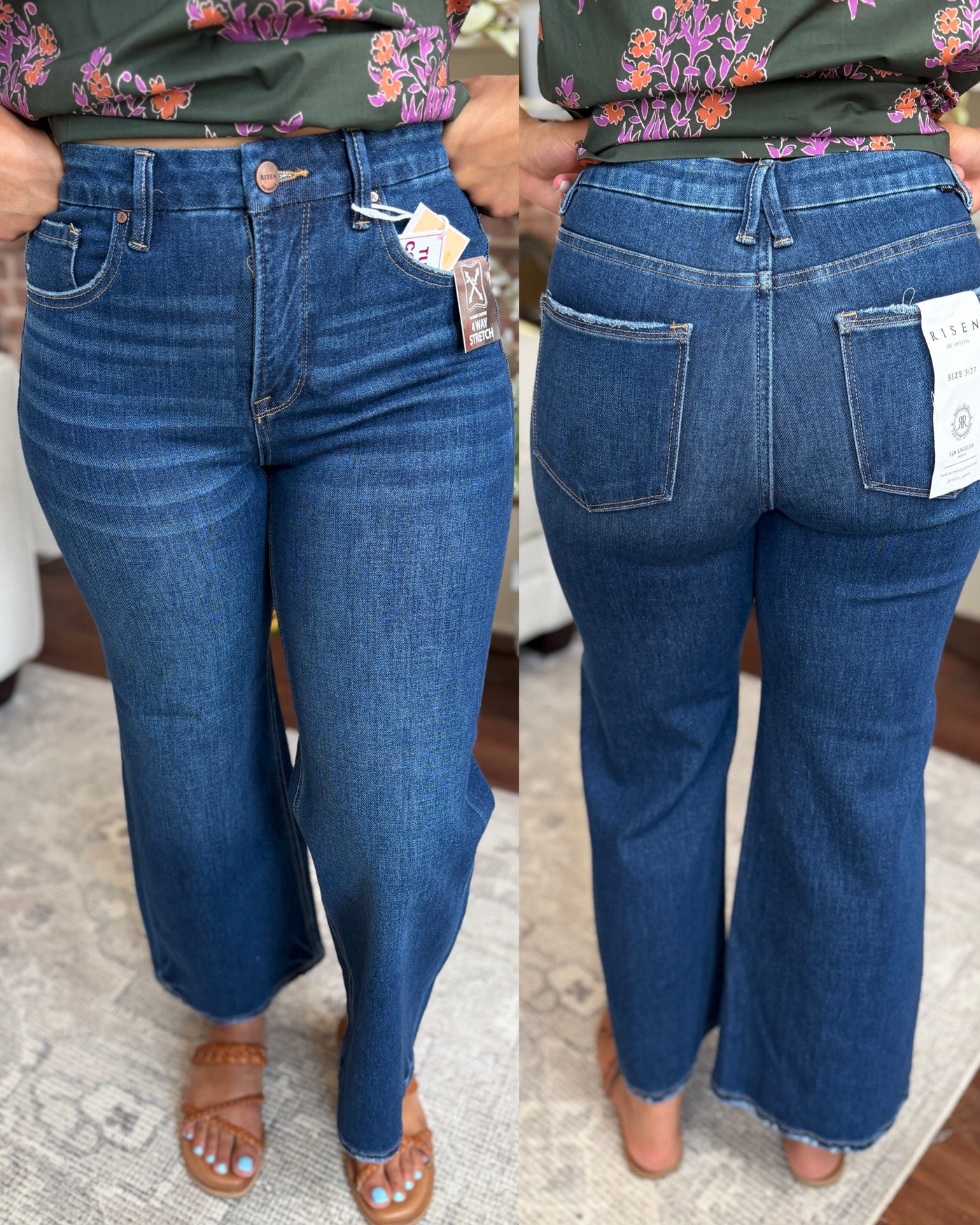 Dark 4 Way Stretch Wide Crop