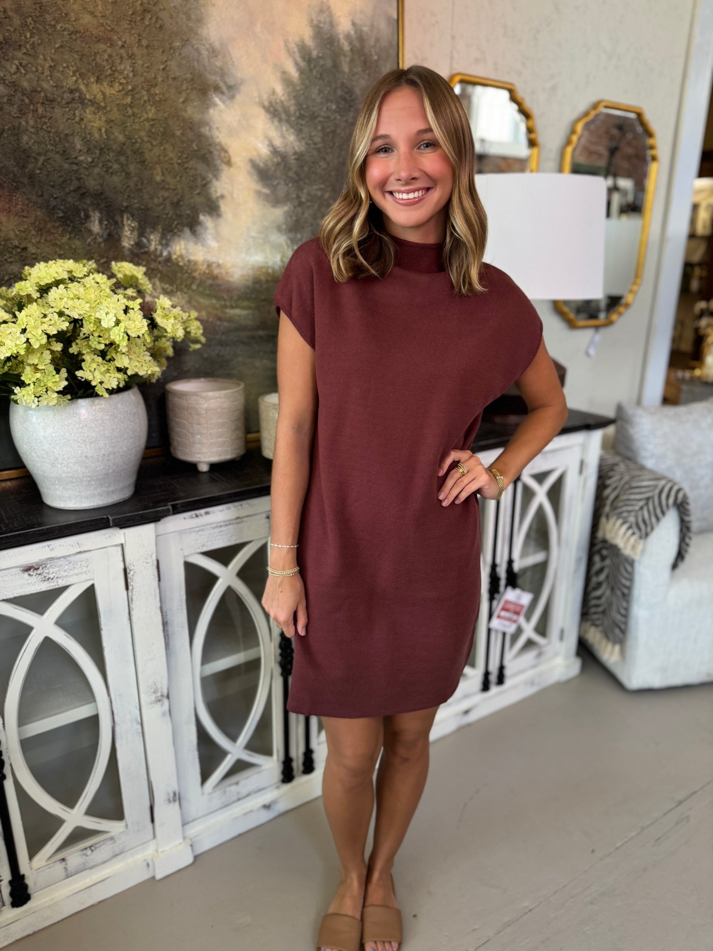 Mock Neck Sweater Dress