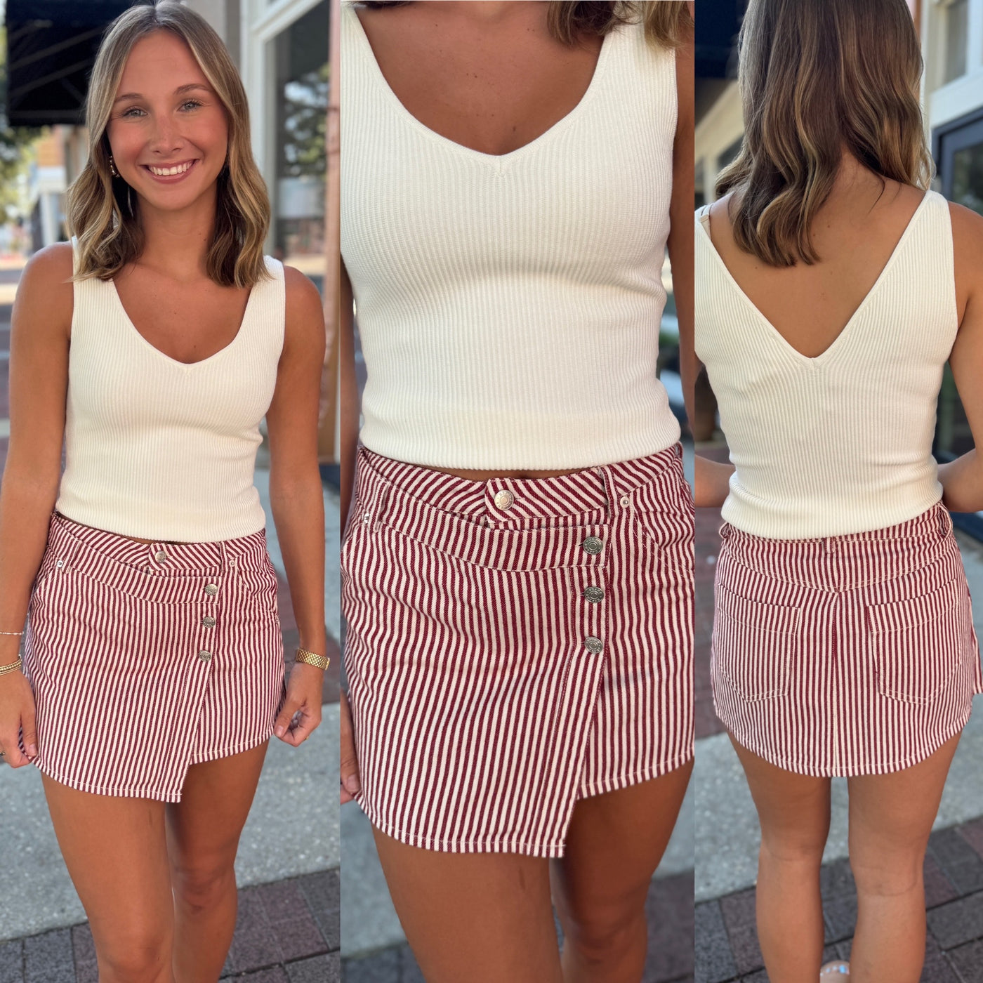 Asymmetrical Stripe Skirt