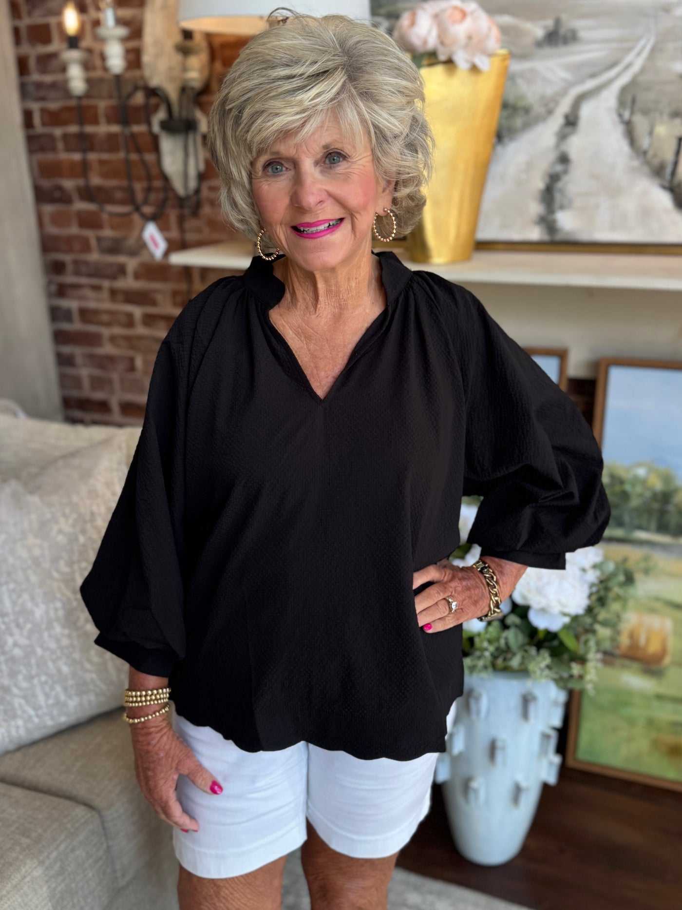 Solid Textured Blouse