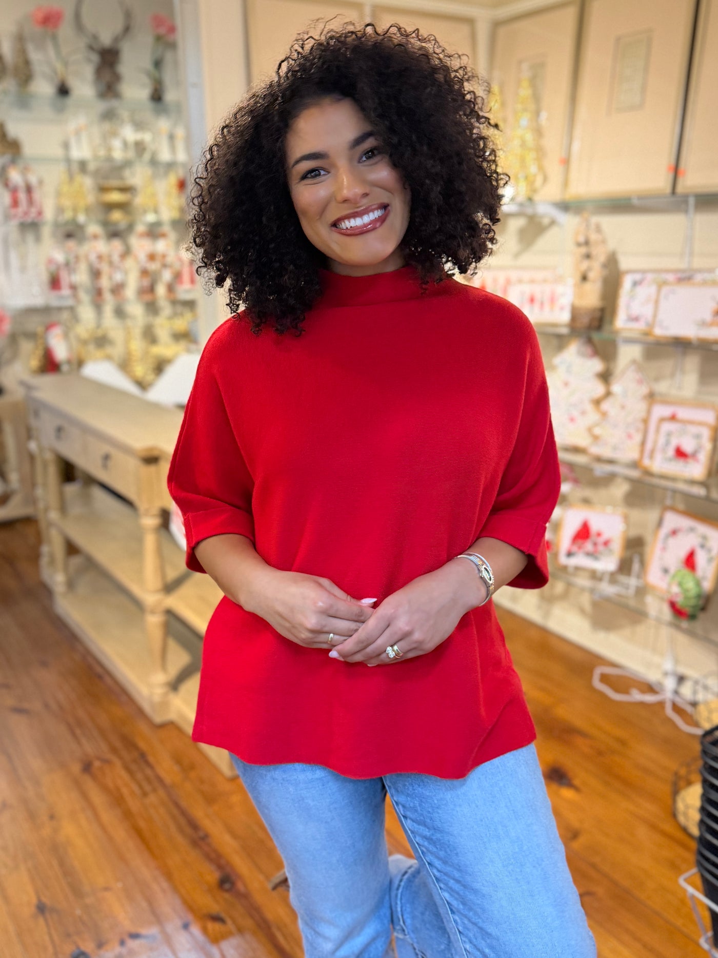 Mock Neck Sweater Top