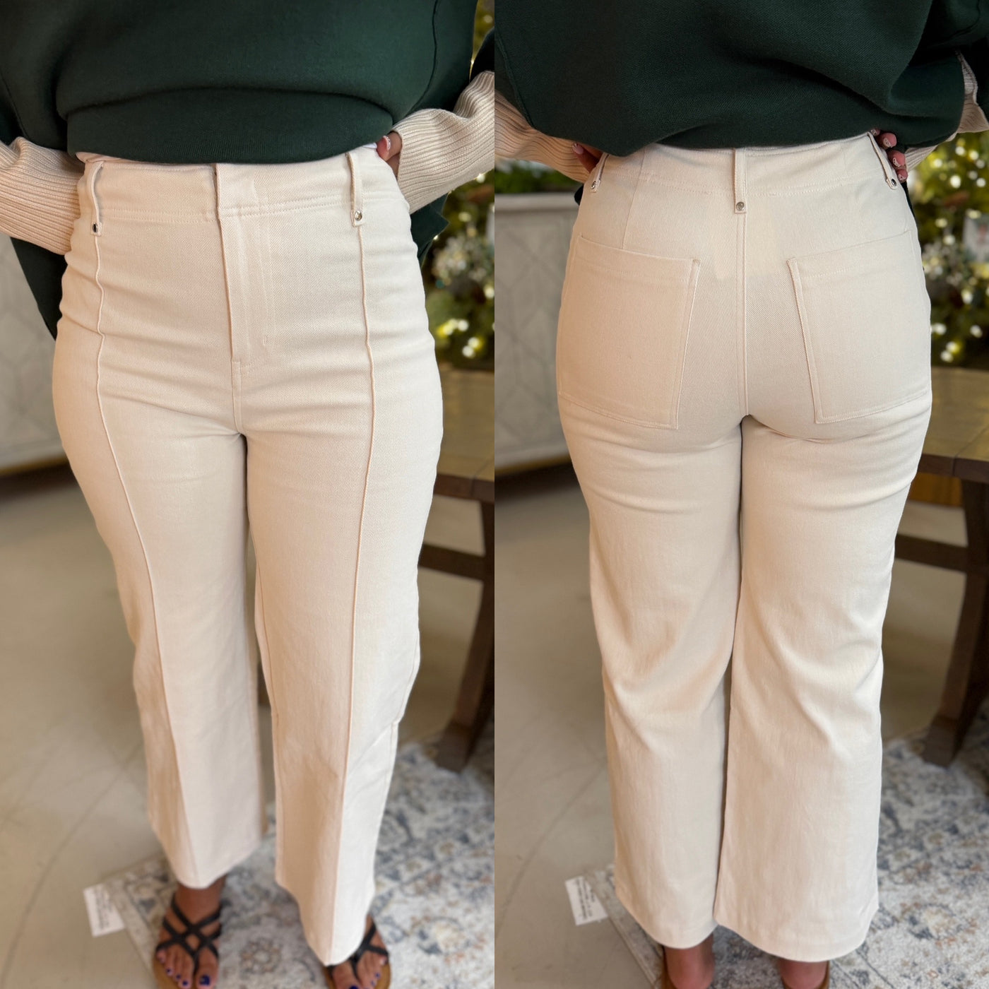 High Rise Front Seam Crop Pant