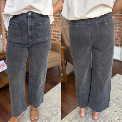 Wide leg patch pocket pant