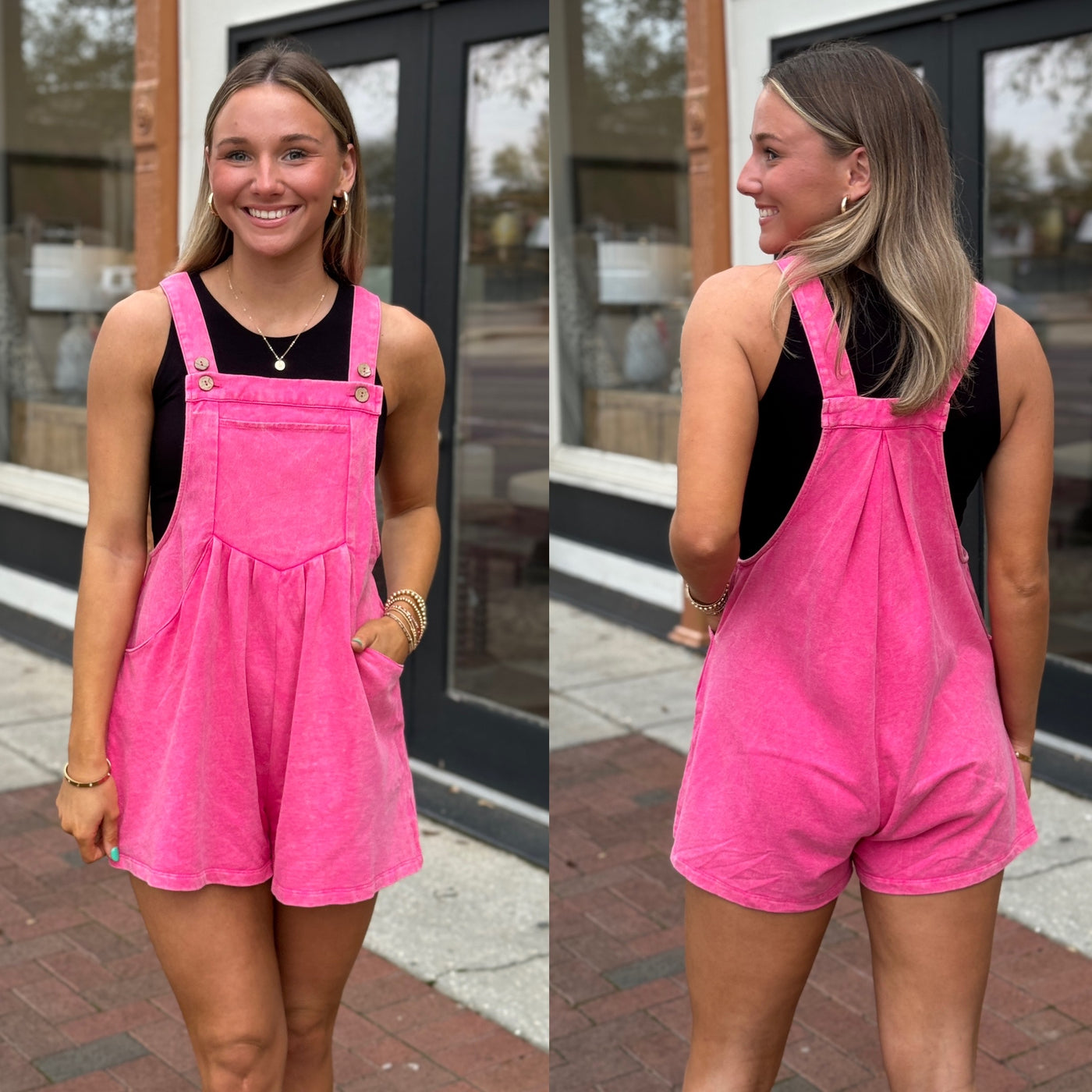 Pink Cotton Terry Romper