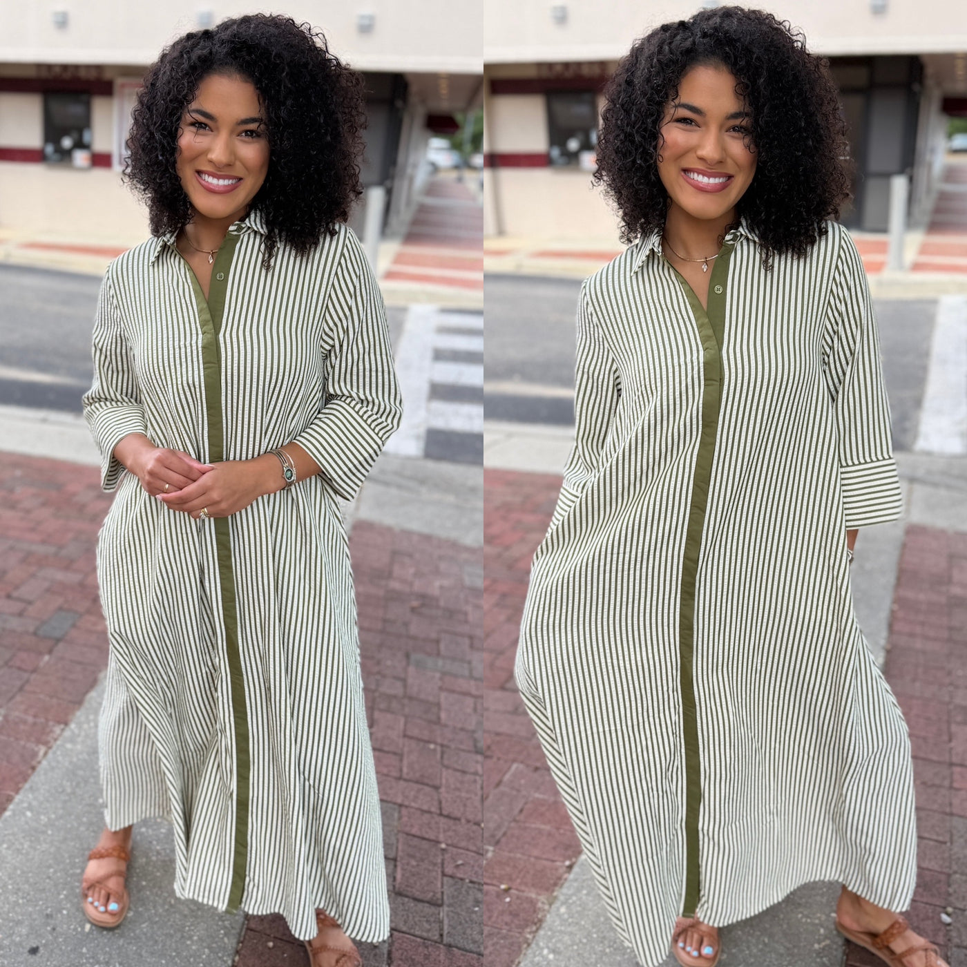 Olive Striped Maxi