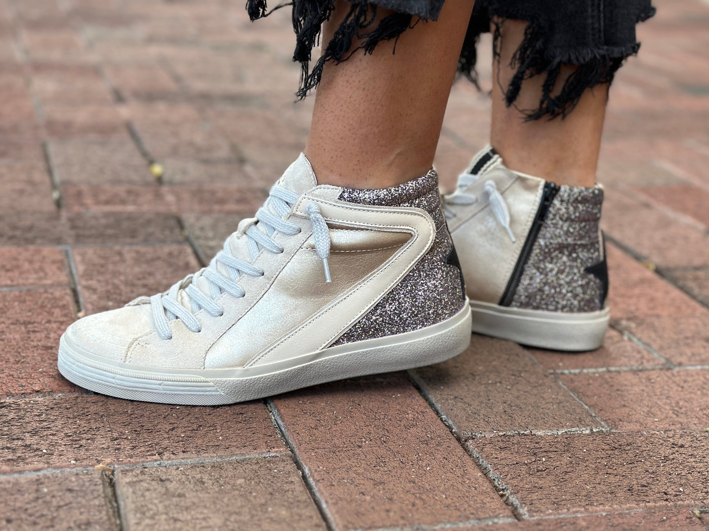 Youth Pewter Glitter HighTop