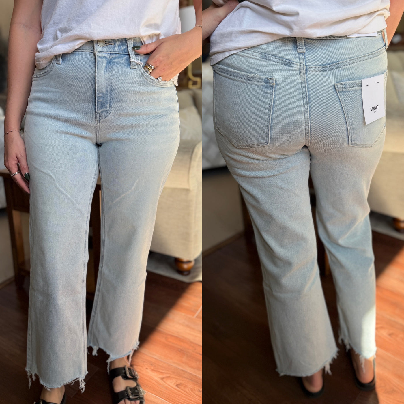 Lightwash Slim Wide Crop