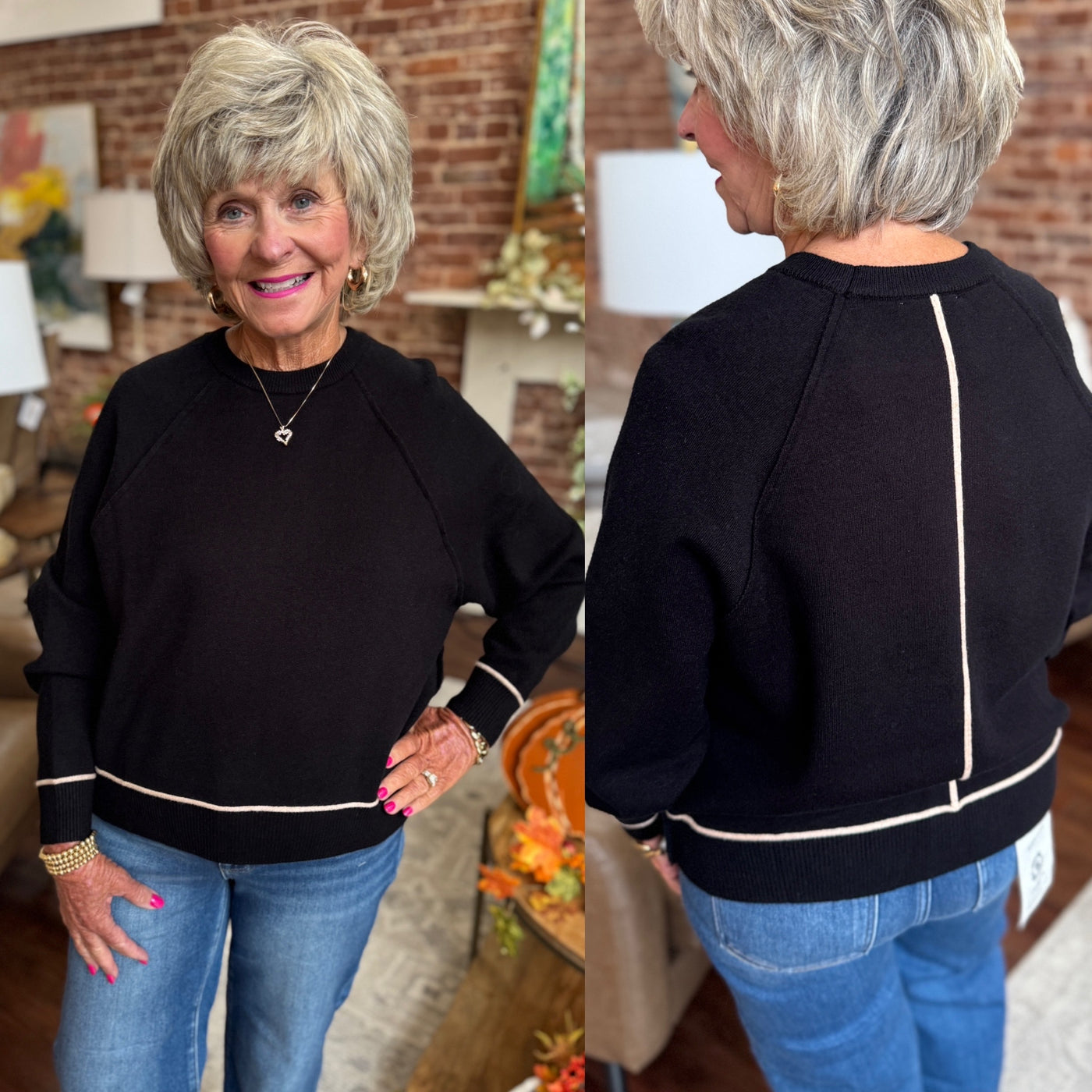 Pipe Trim Sweater