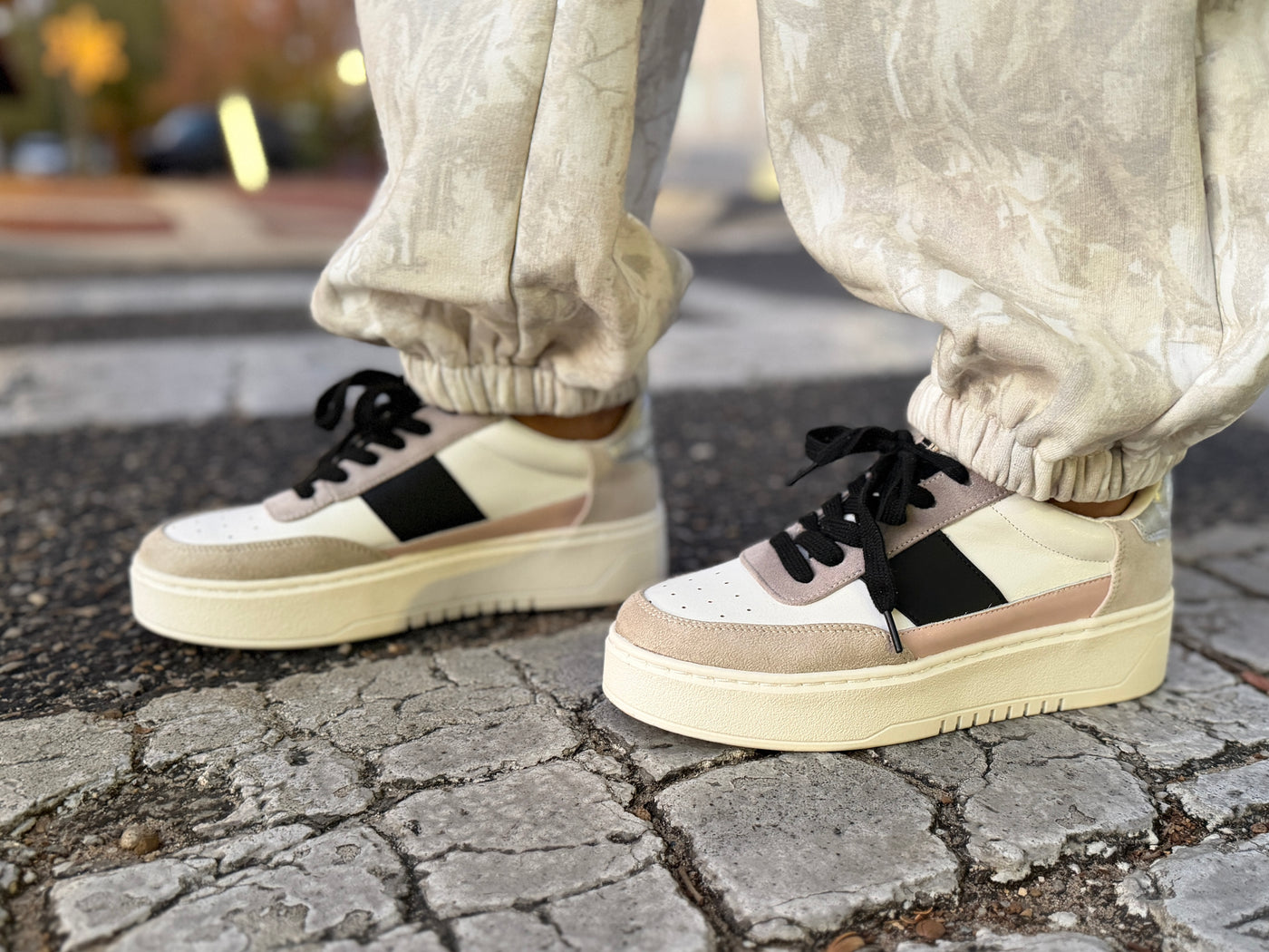 Neutral Tone Platform Sneaker