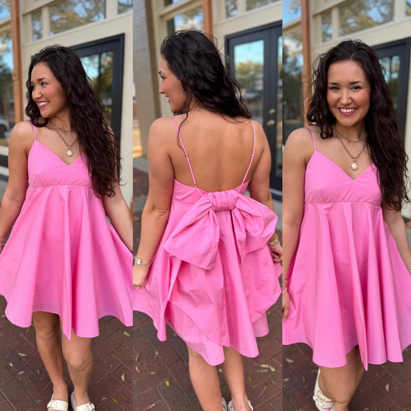 Baby Pink Bow Back Dress
