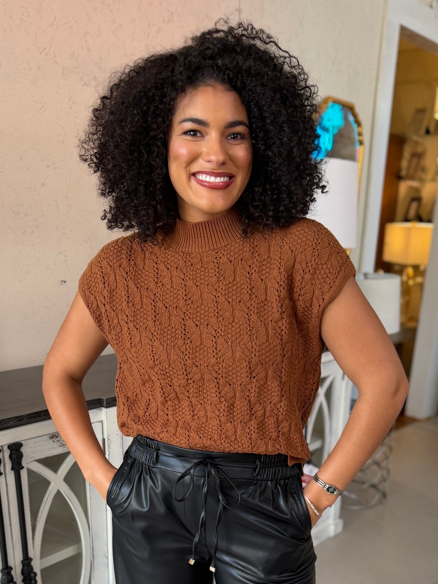 Cinnamon Cable Knit Sweater