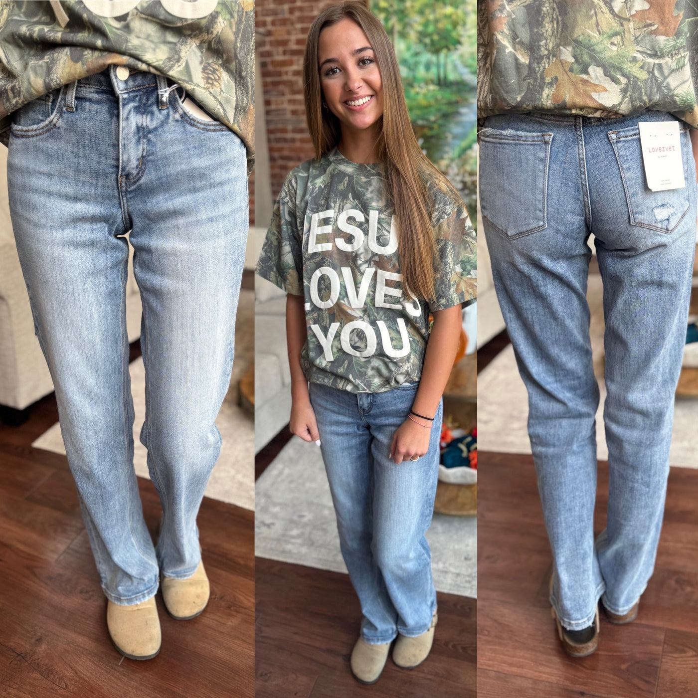 Mid Rise Slim Straight Jean