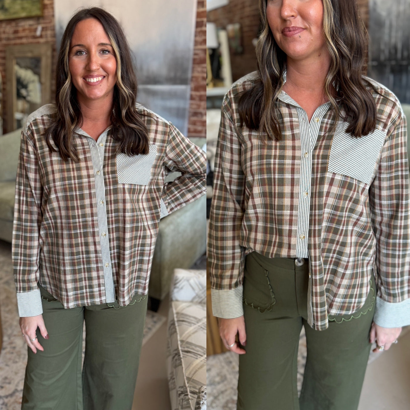 Striped Colorblock Flannel