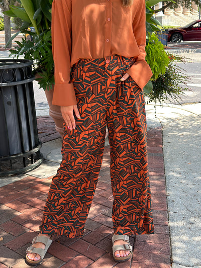 Abstract Wide Leg Pant