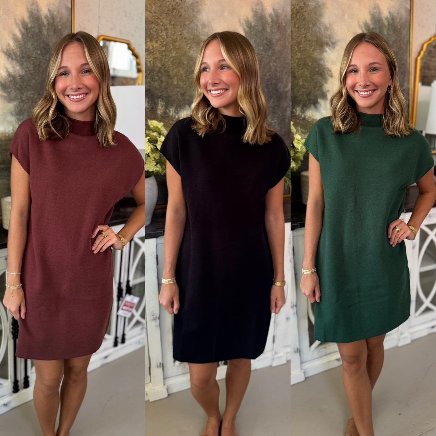 Mock Neck Sweater Dress