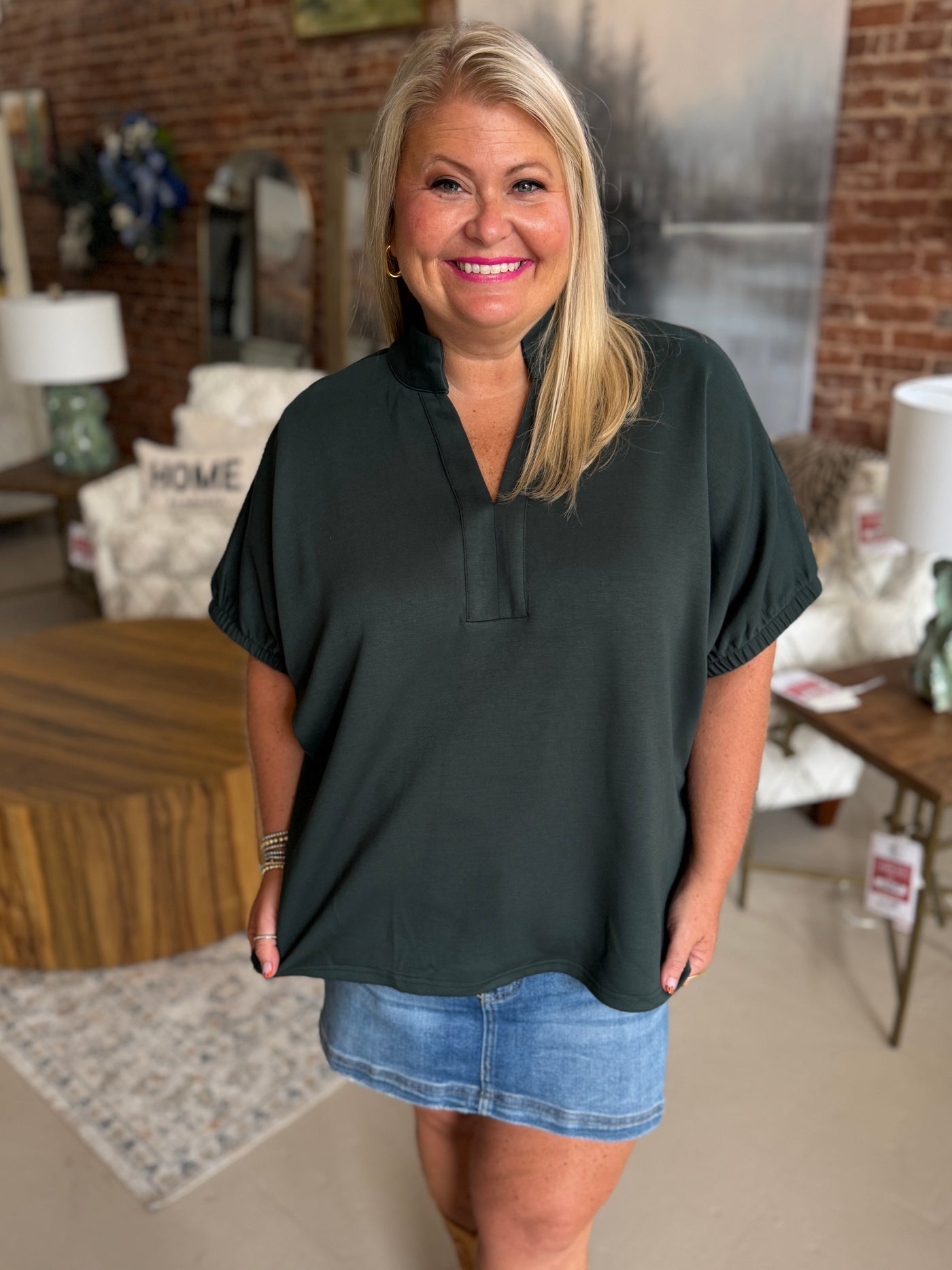 Elastic Sleeve Blouse