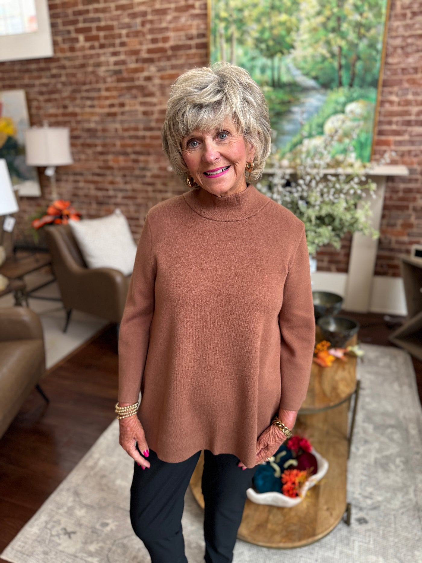 Mocha Musse Mock Neck