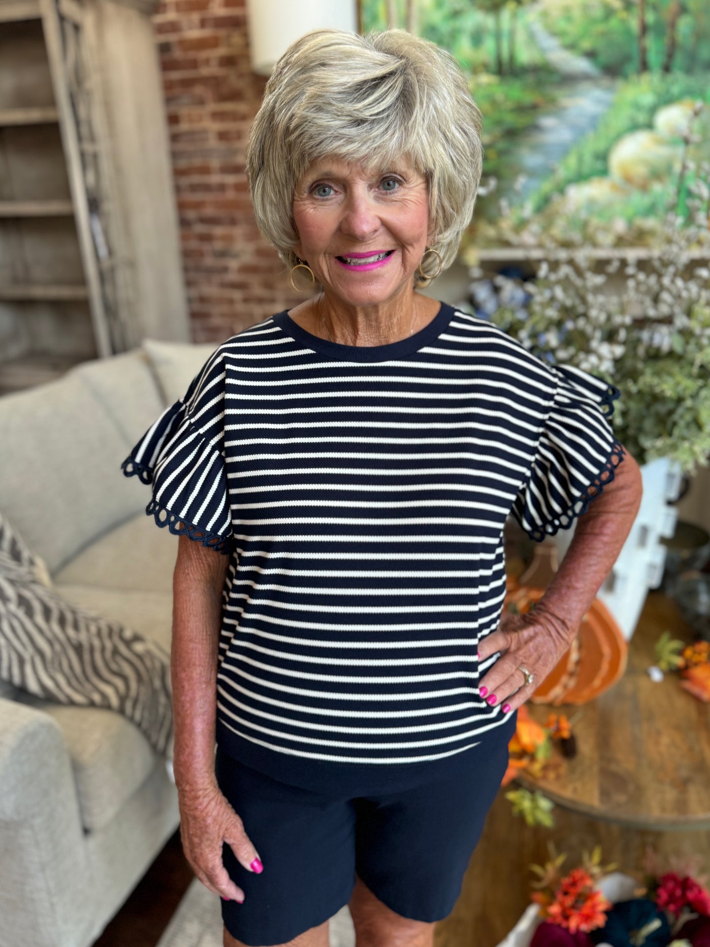 Eyelet Lace Trip Top