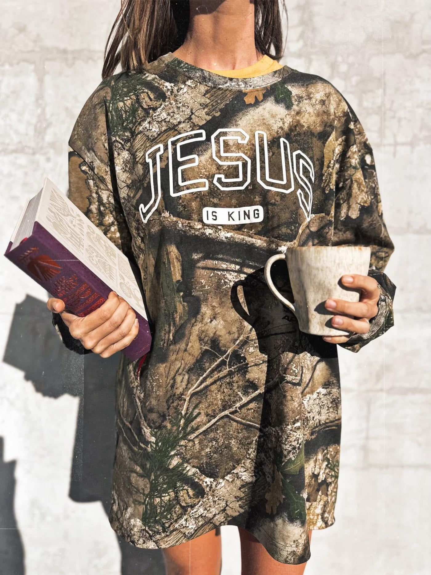Jesus is King Camo LS