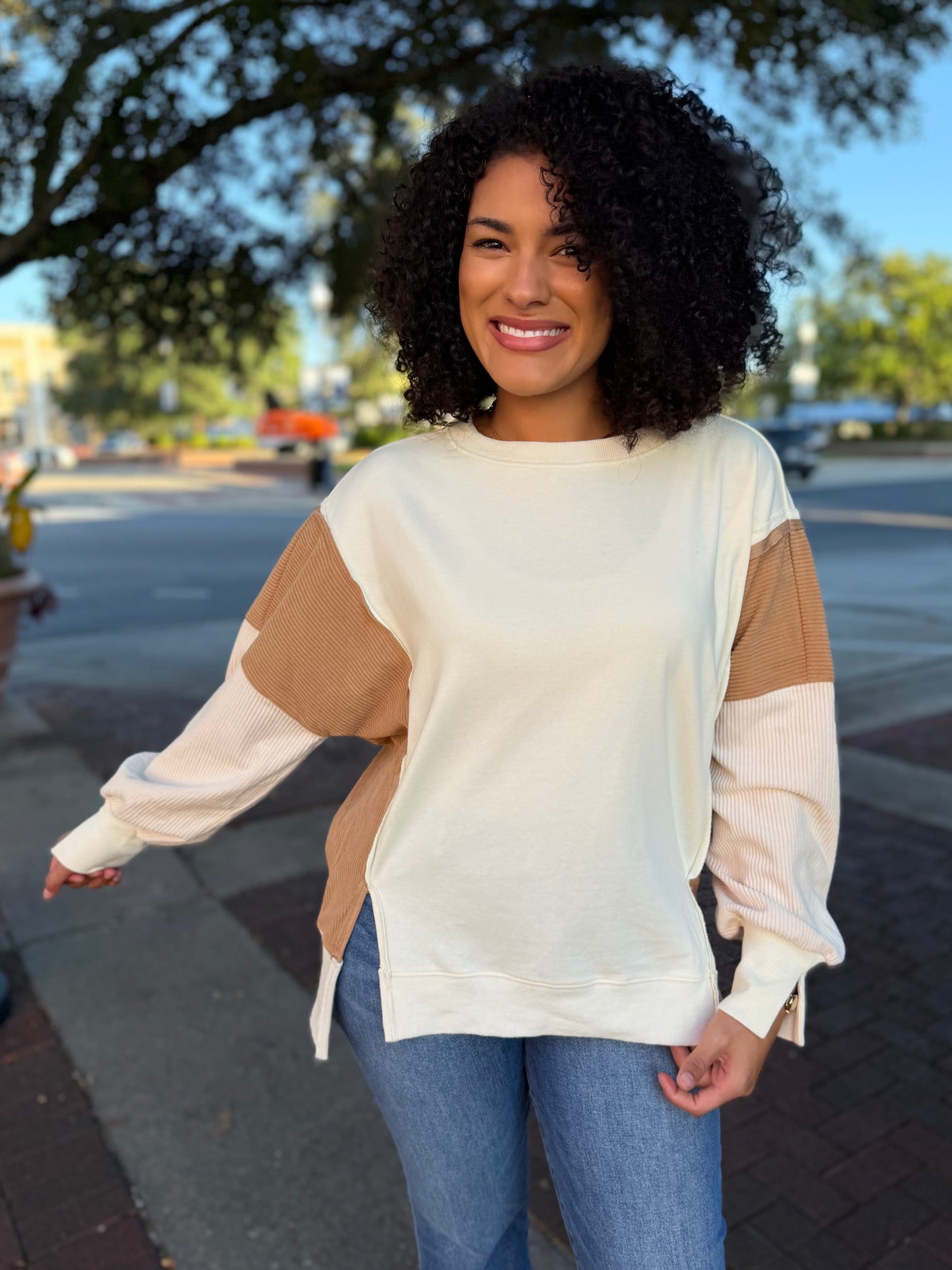 Ivory Colorblock Tunic