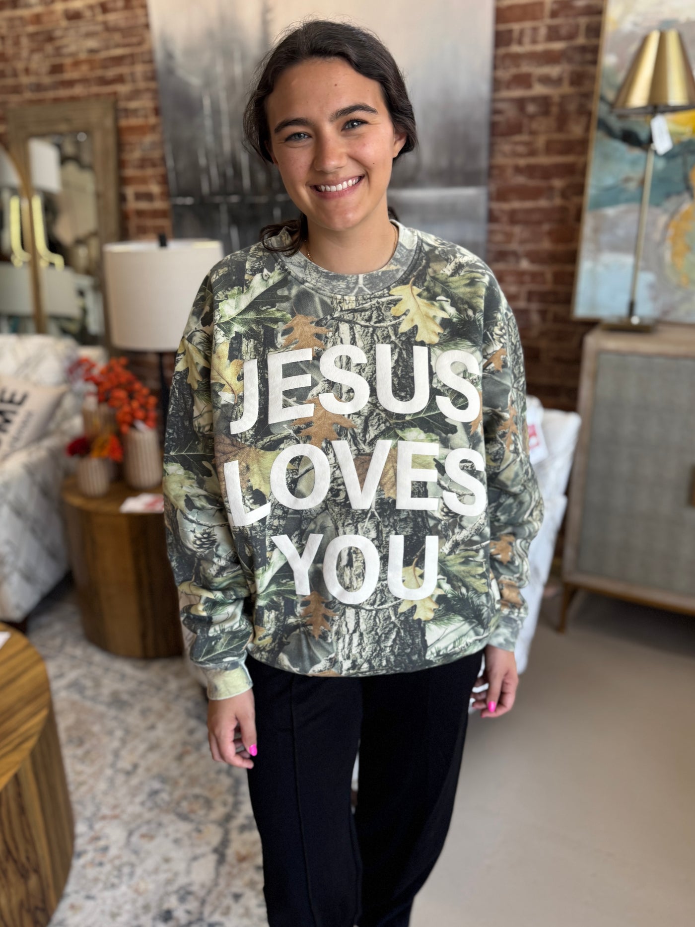 Jesus Loves You Camo Sweatshirt