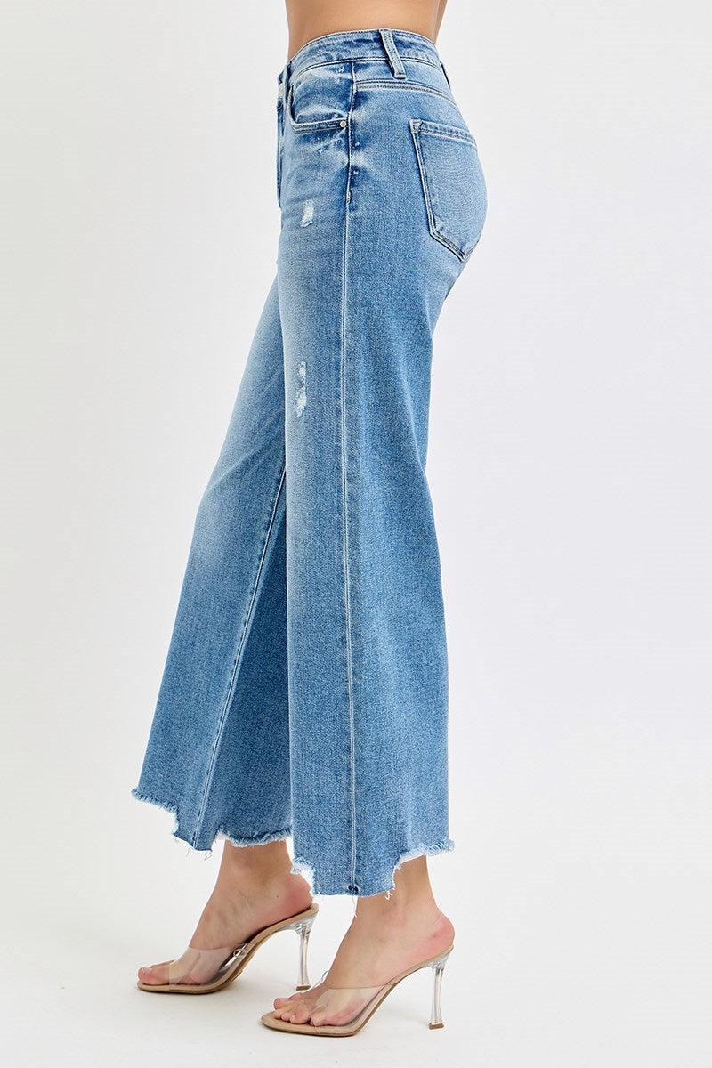 High Rise Crop Wide Leg Denim