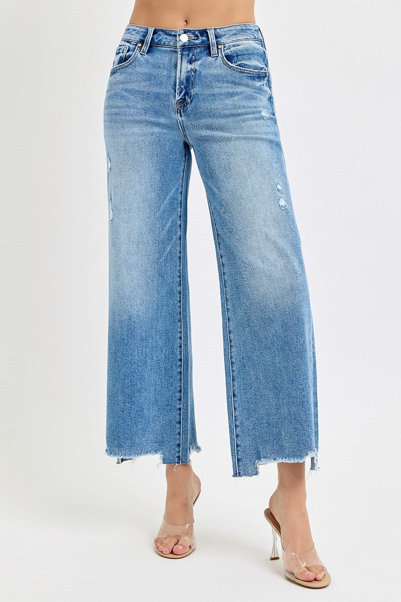 High Rise Crop Wide Leg Denim