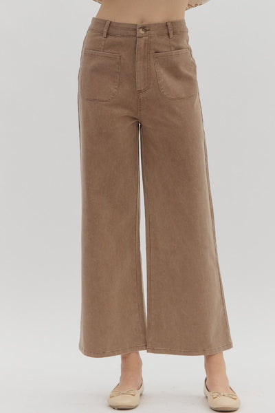 Wide leg patch pocket pant
