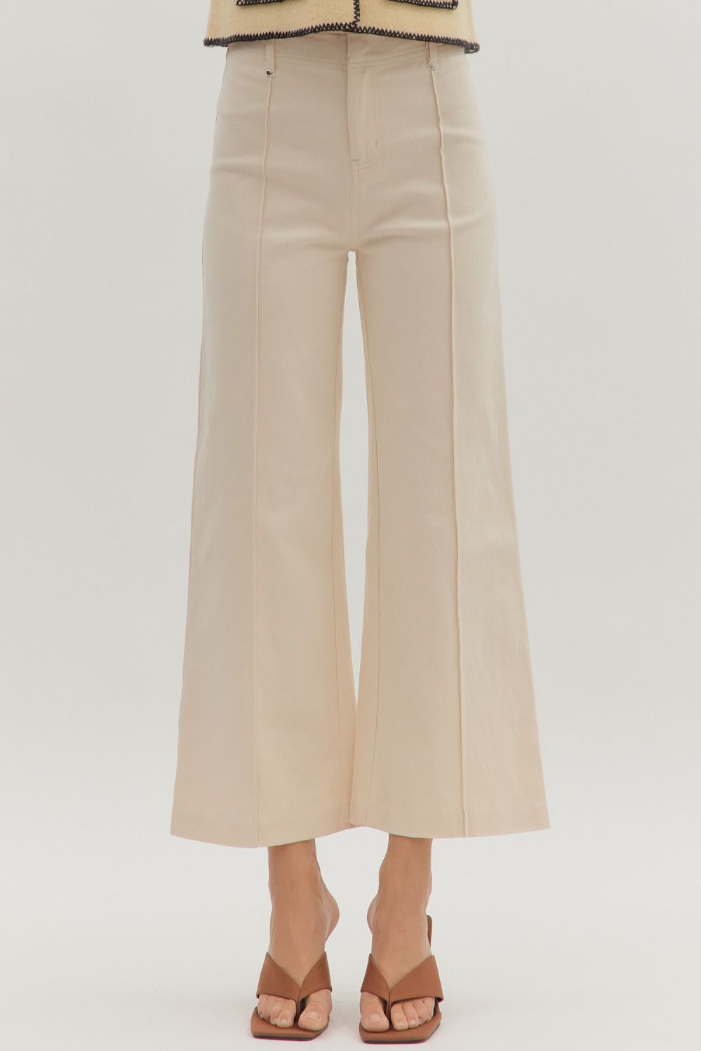 High Rise Front Seam Crop Pant