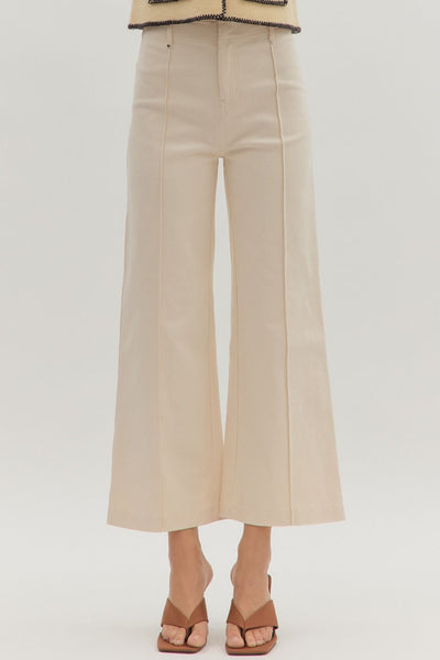 High Rise Front Seam Crop Pant