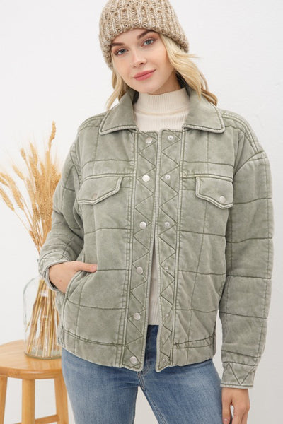 Stone Wash Quilted Jacket