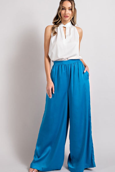 Turquoise Wide Leg Pant