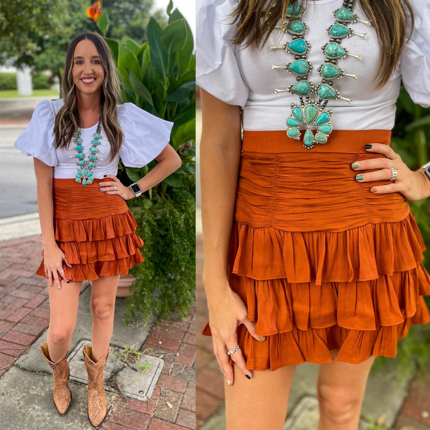 Copper Ruffle Skirt